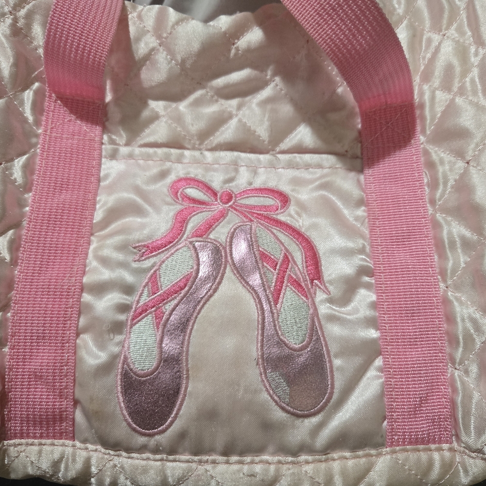 Pink Ballet Tote with Embroidered Slippers